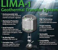 Limnion geothermal transfer systems by heat line