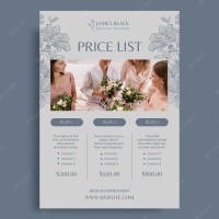 Wedding price card