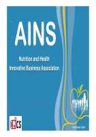 Ains cluster - innovative business association nutrition and health